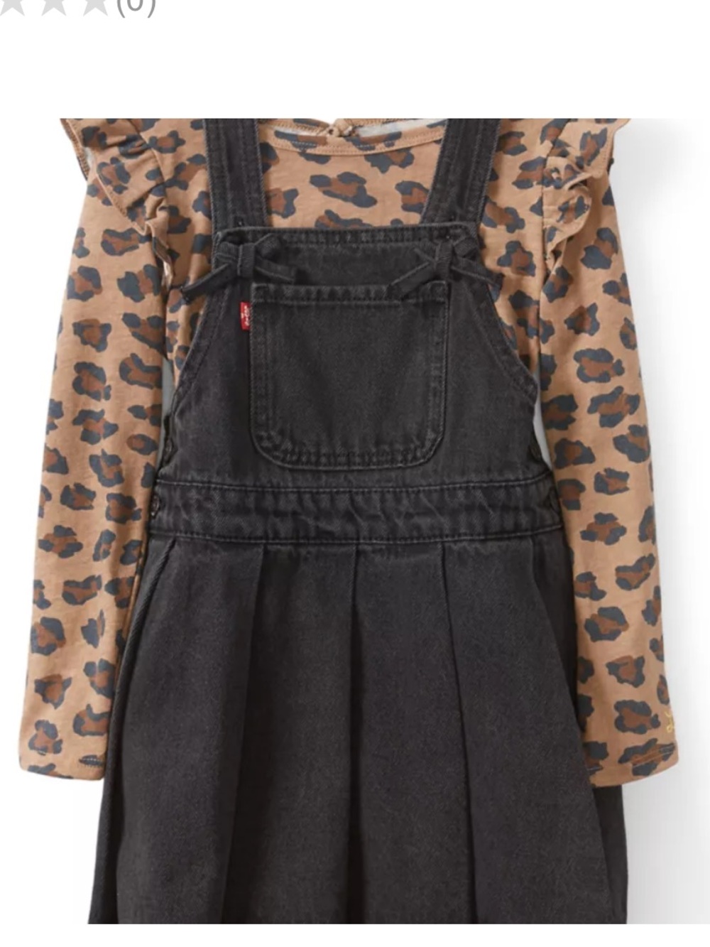 Girls' Black Denim Overall Skirt - Unbranded